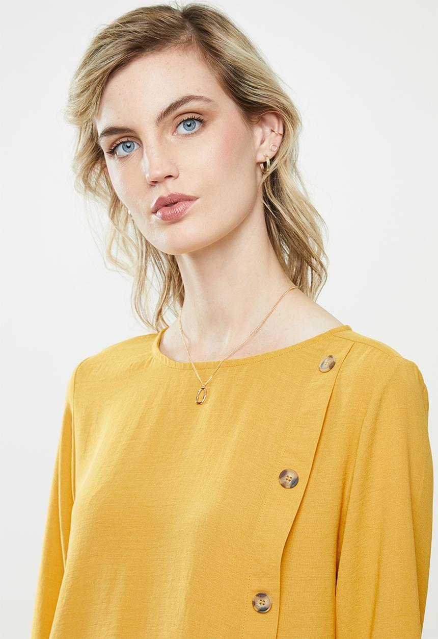 MANGO - Wrap blouse - yellow