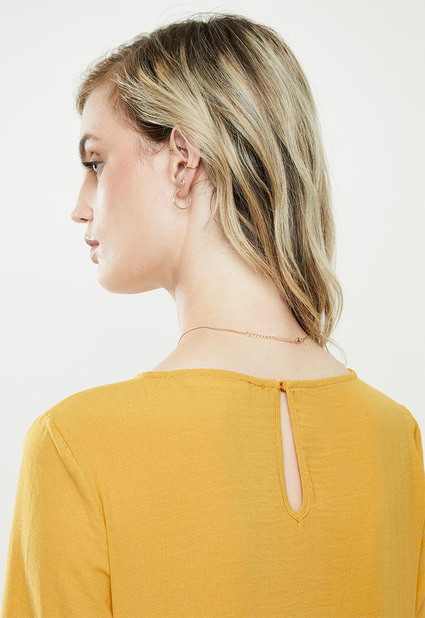MANGO - Wrap blouse - yellow