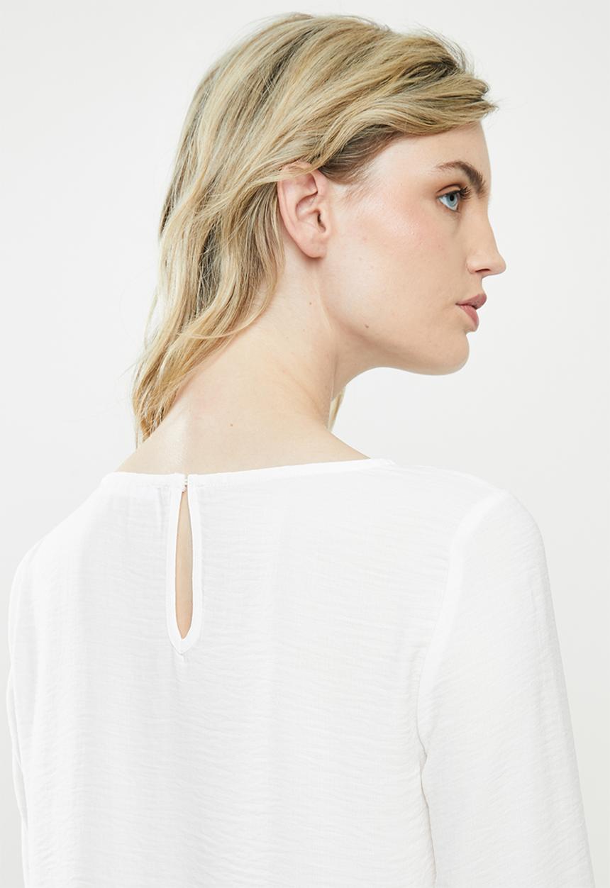 MANGO - Wrap blouse - off white