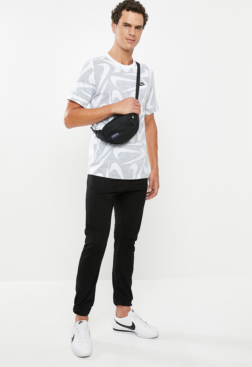Nike - Nike sportswear hand drawn all over print tee - white & grey 