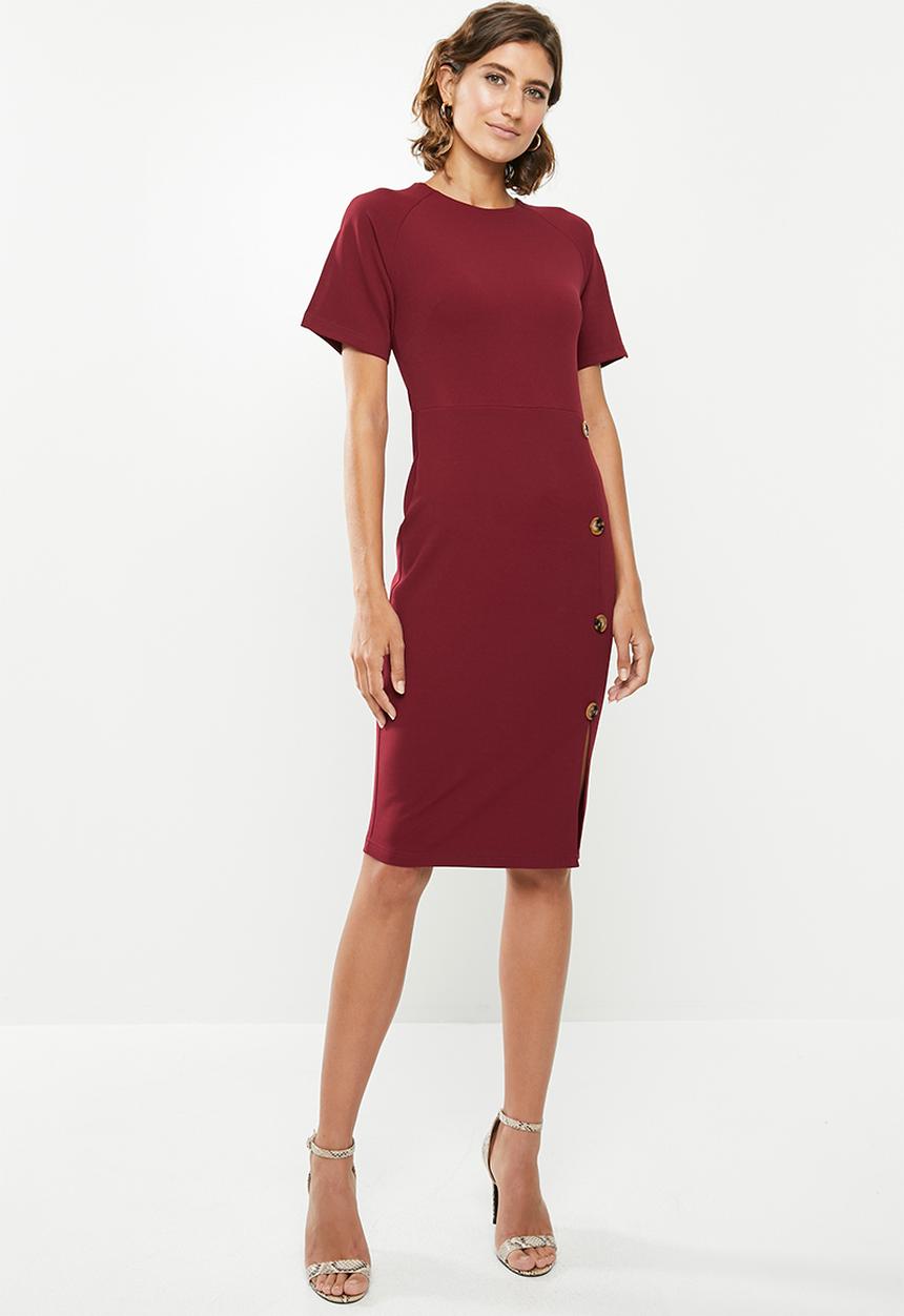 edit - Crepe suit dress - maroon