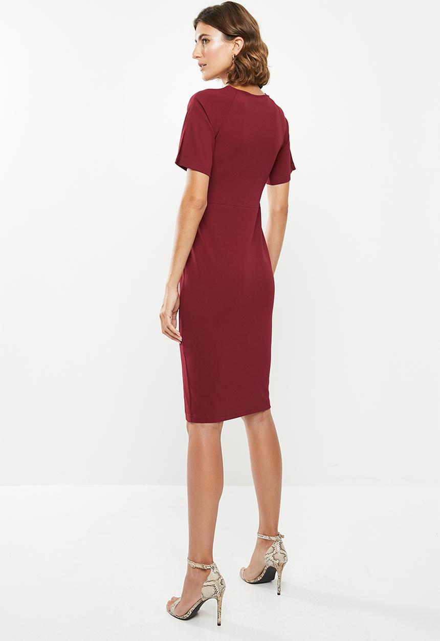 edit - Crepe suit dress - maroon