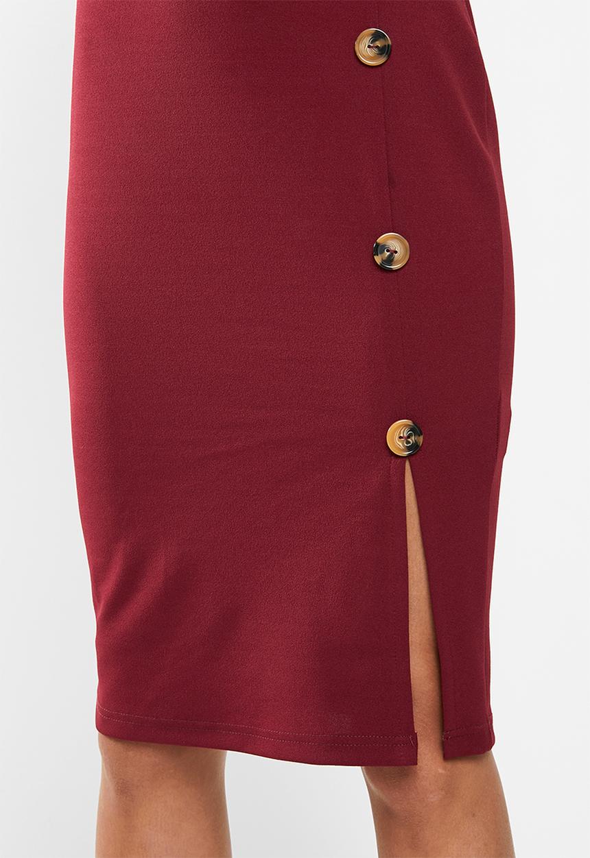 edit - Crepe suit dress - maroon