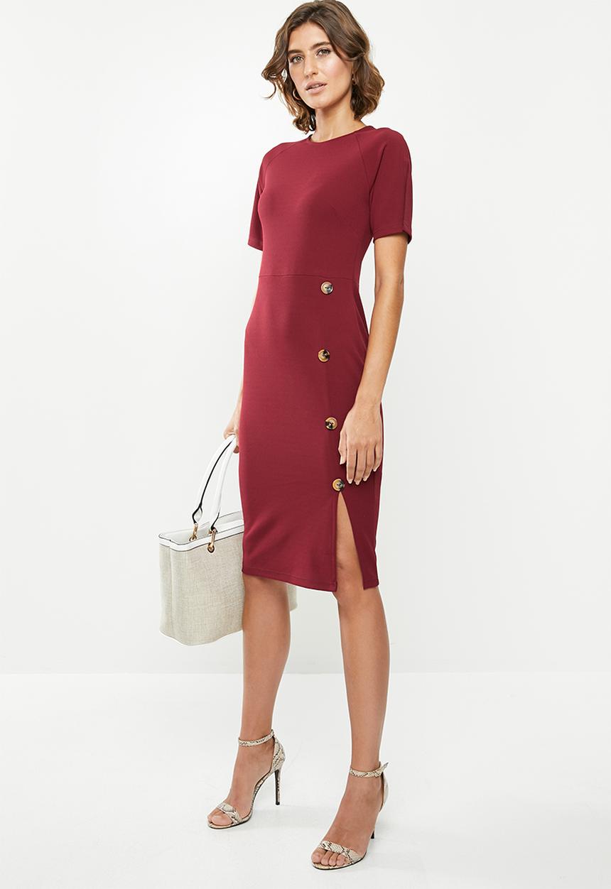 edit - Crepe suit dress - maroon