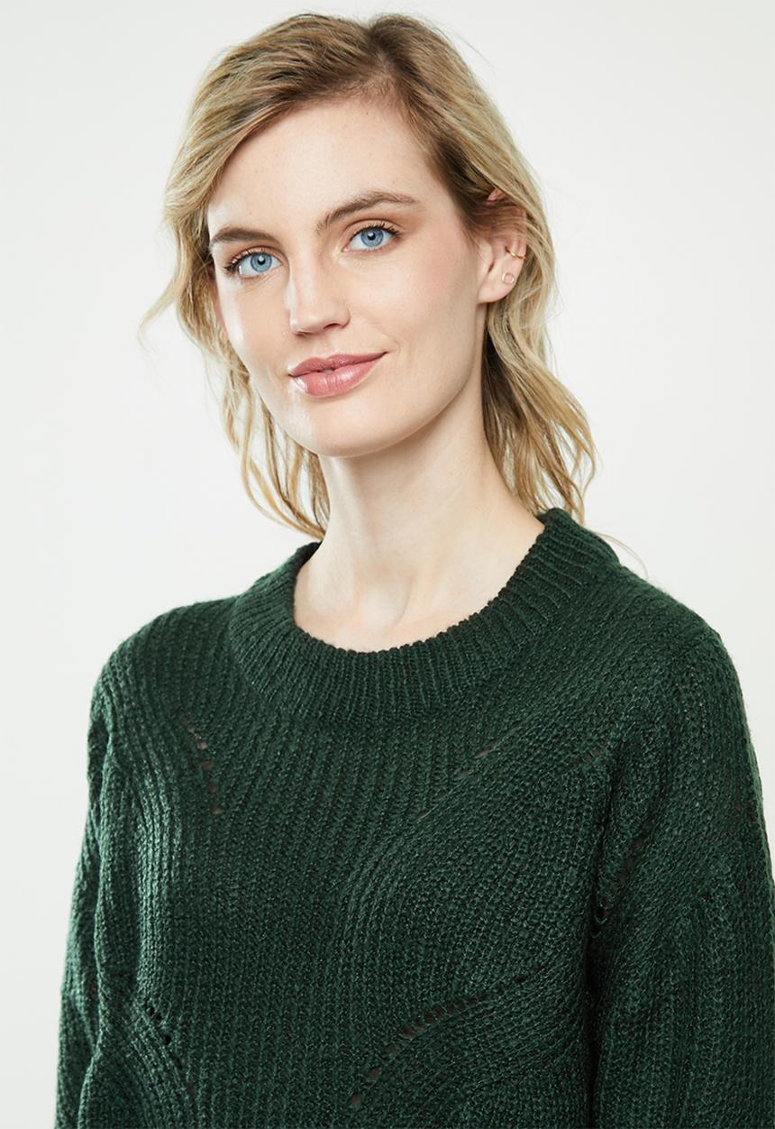 Jacqueline de Yong - Daisy structure pullover - scarab green