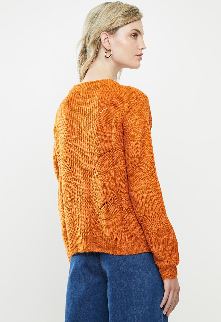 Jacqueline de Yong - Daisy structure pullover - maple orange