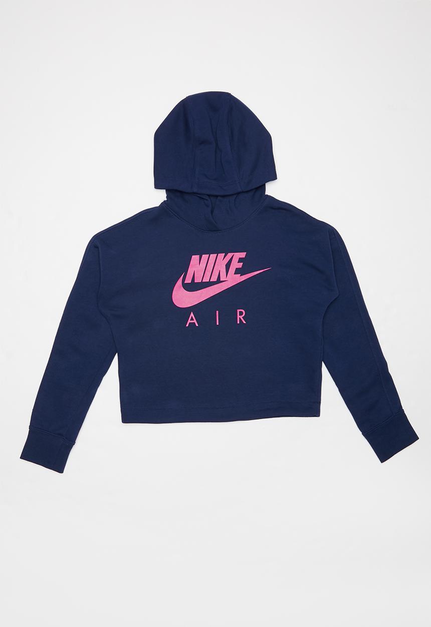 Nike - Girl Nike Air crop hoodie - blue & pink 