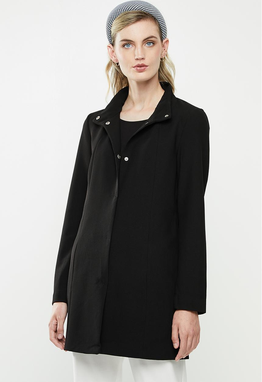 Jacqueline de Yong - Hana high neck coat - black