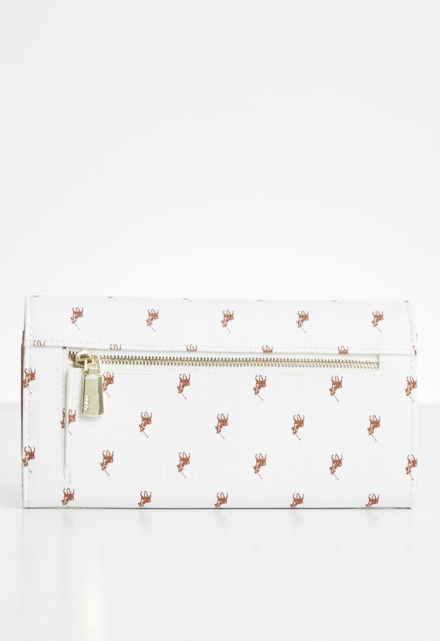 POLO - Heritage trifold purse - white & brown