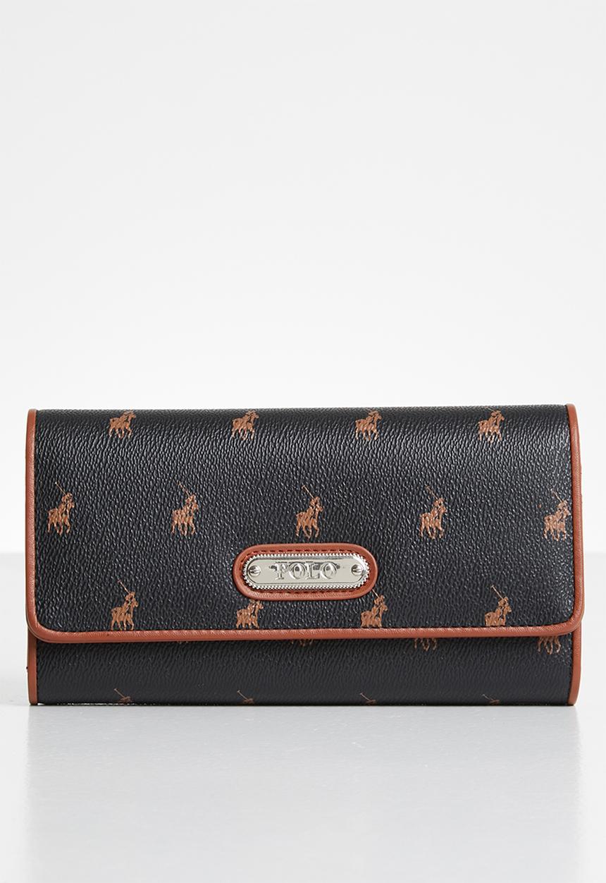 POLO - Classic trifold purse - black & brown