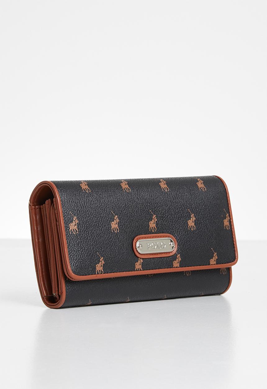 POLO - Classic trifold purse - black & brown