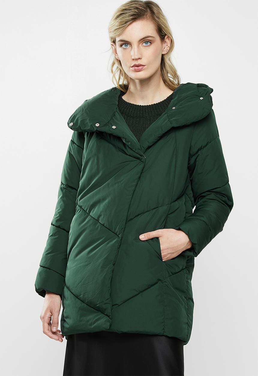 Jacqueline de Yong - Lidya padded hood jacket - scarab green