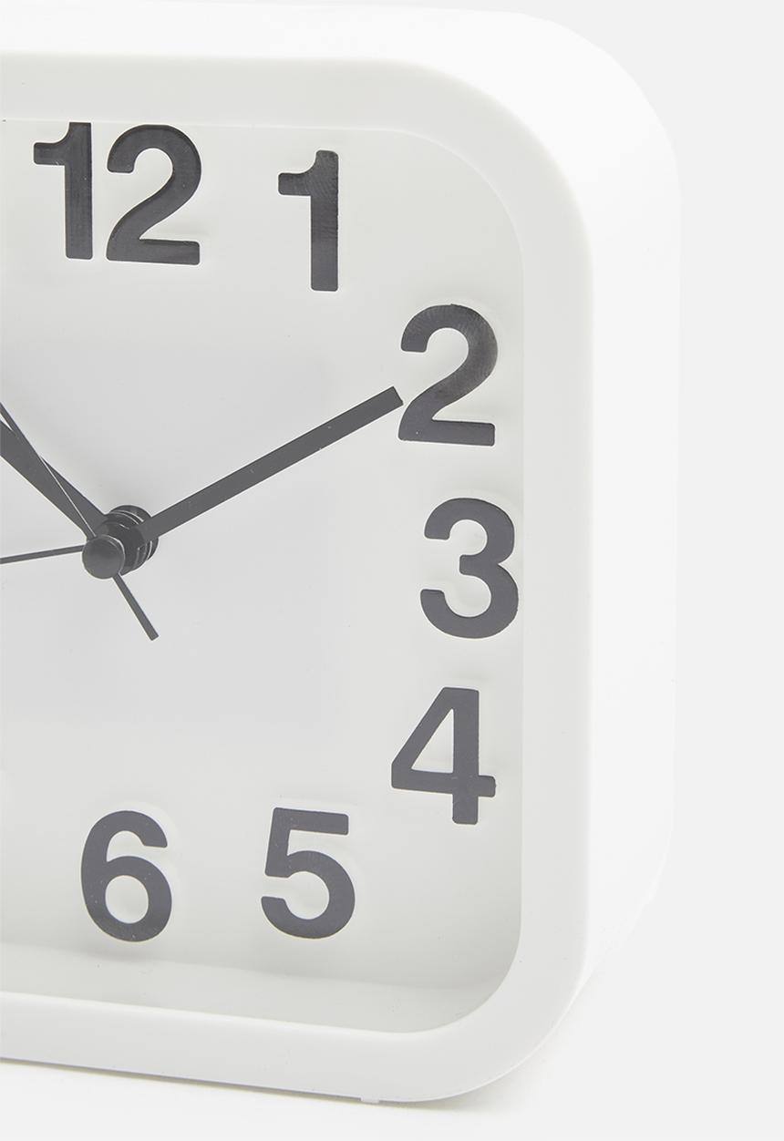 H&S - Square alarm clock - white