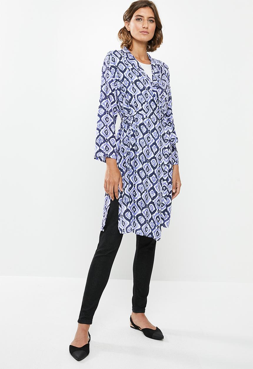 edit - Long kimono - blue & white 