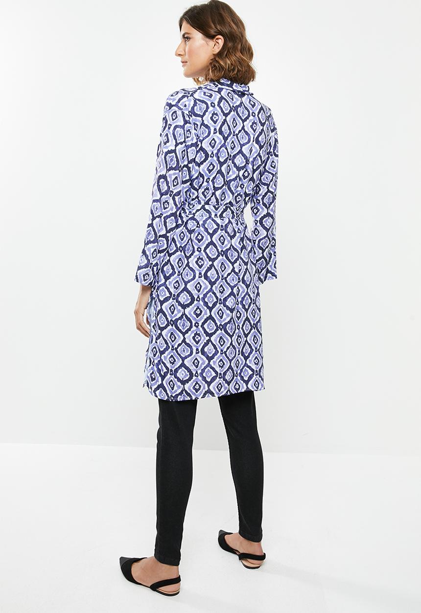 edit - Long kimono - blue & white 