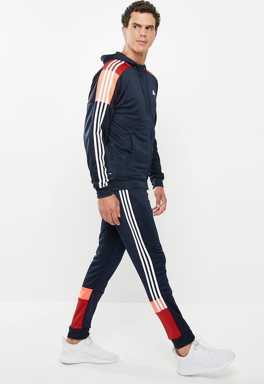 adidas Performance - Mens sport hooded tracksuit - multi