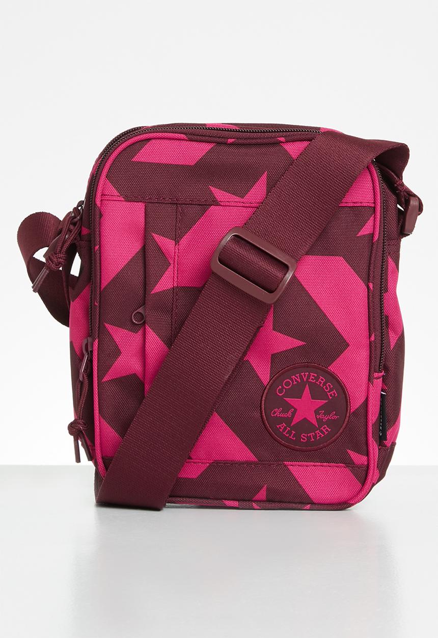 Converse - Seasonal prints cross body bag - burgundy 