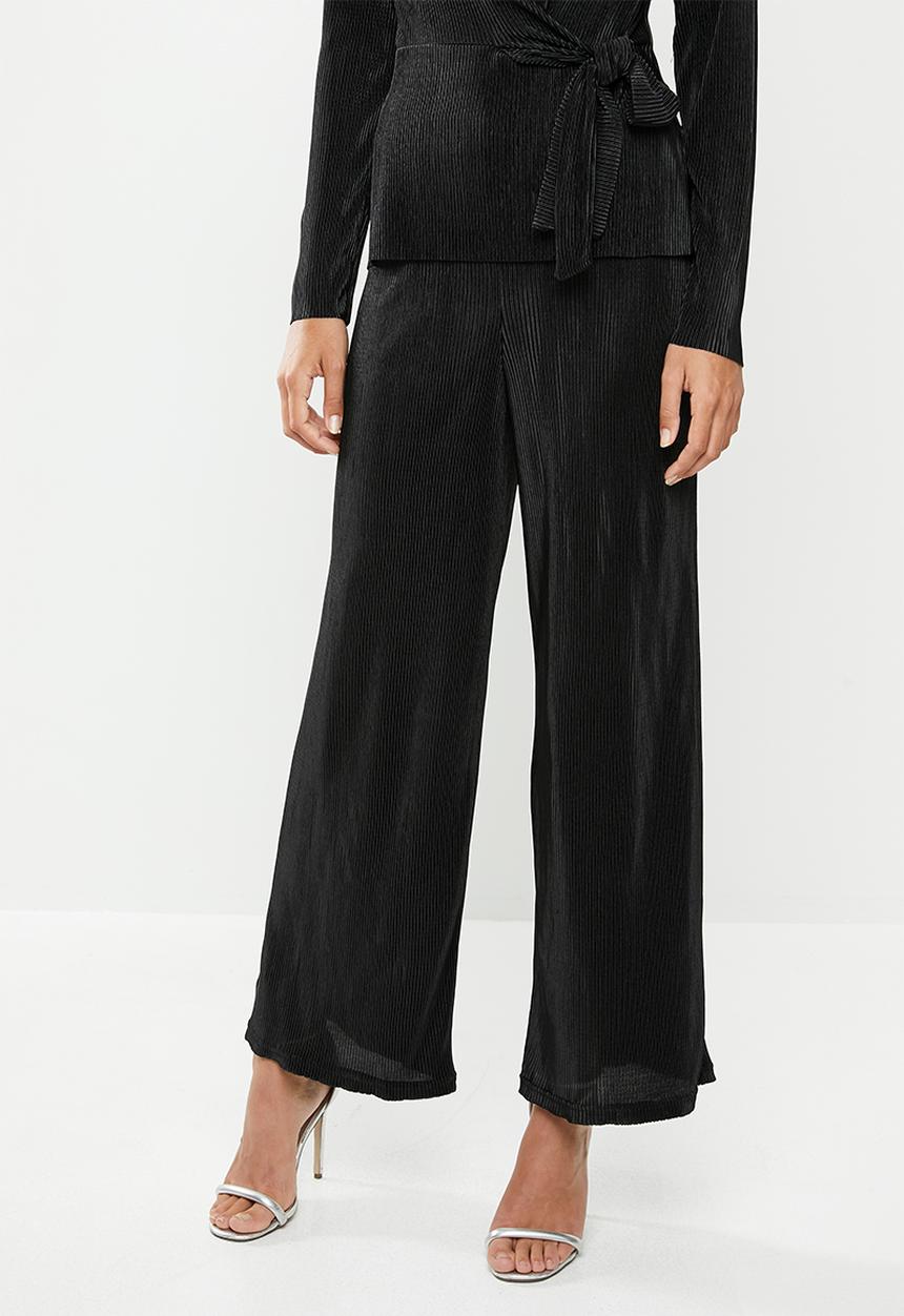 edit - Plisse trousers - black