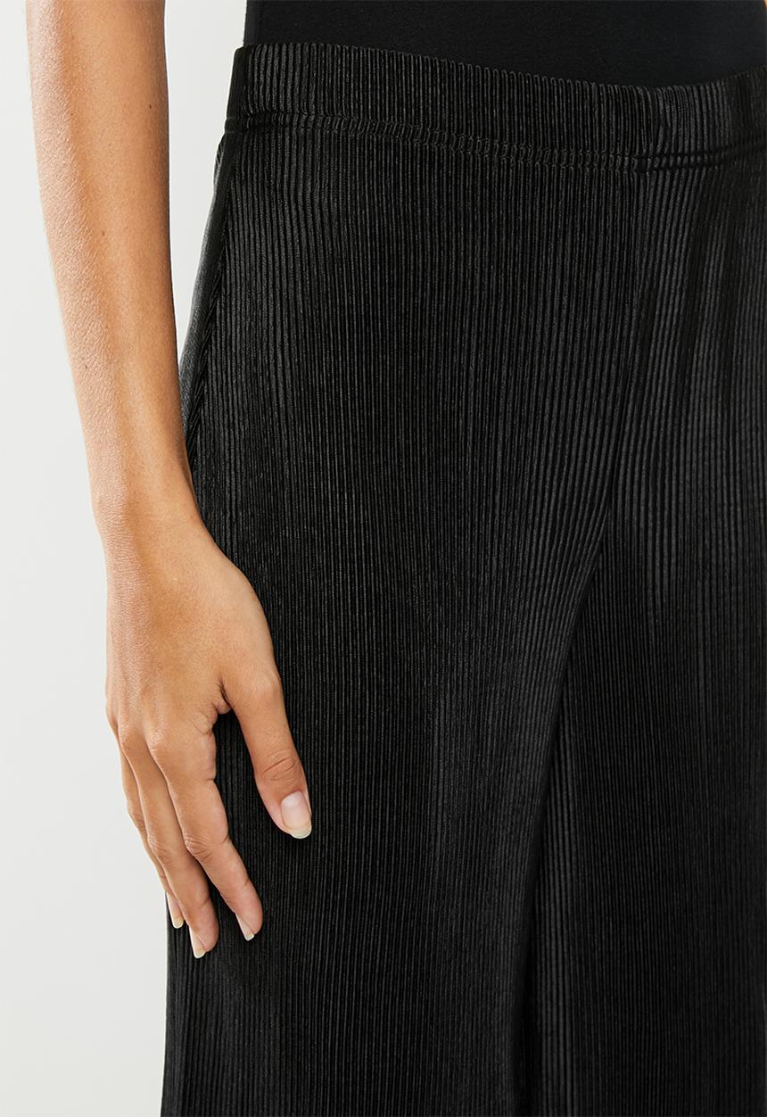 edit - Plisse trousers - black