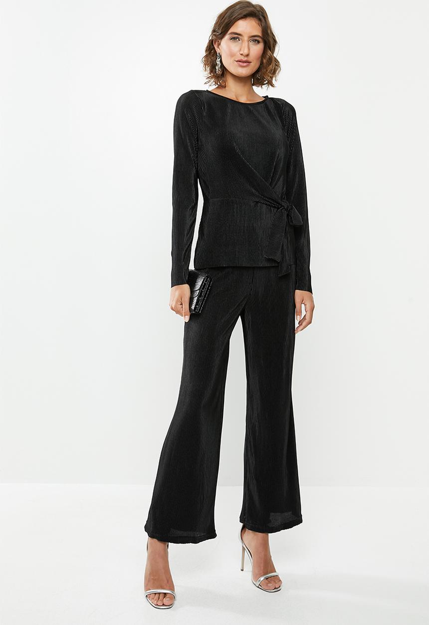 edit - Plisse trousers - black