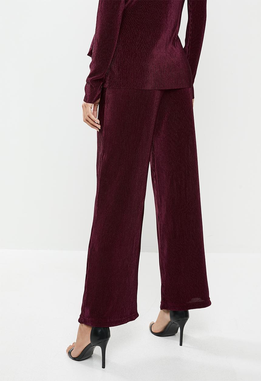 edit - Plisse trousers - burgundy