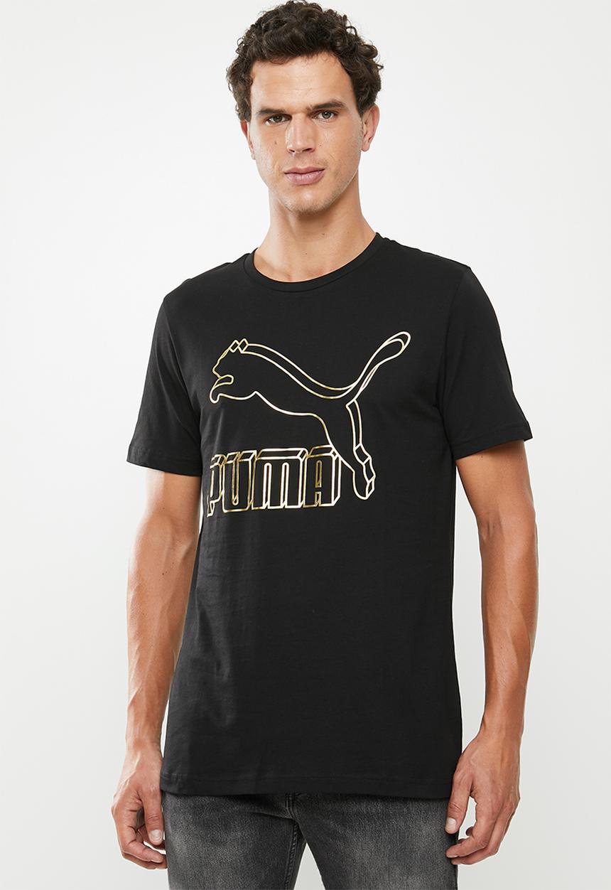 PUMA - Classic logo tee - black & gold 