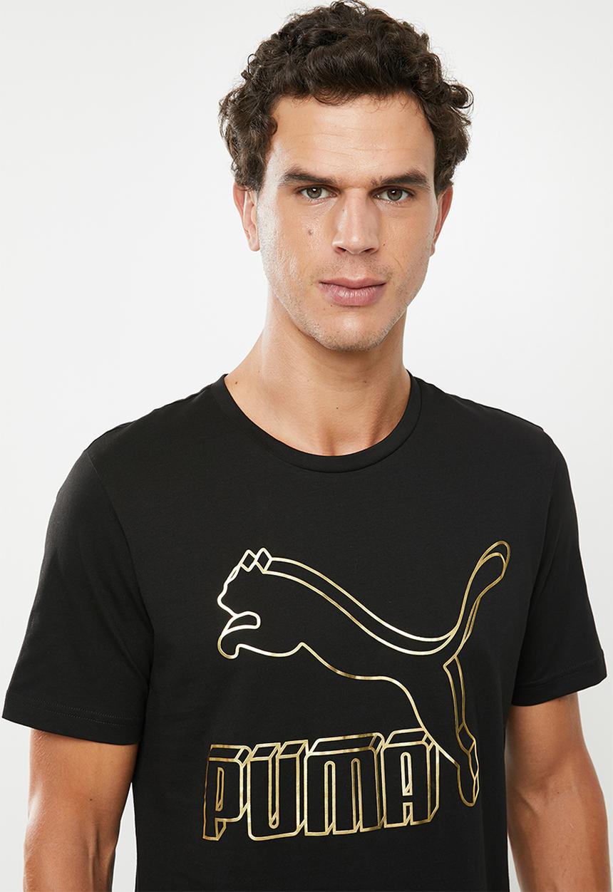 PUMA - Classic logo tee - black & gold 