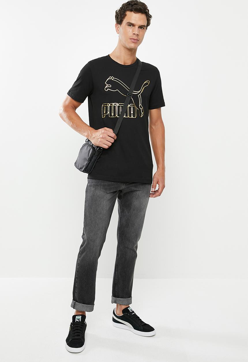 PUMA - Classic logo tee - black & gold 