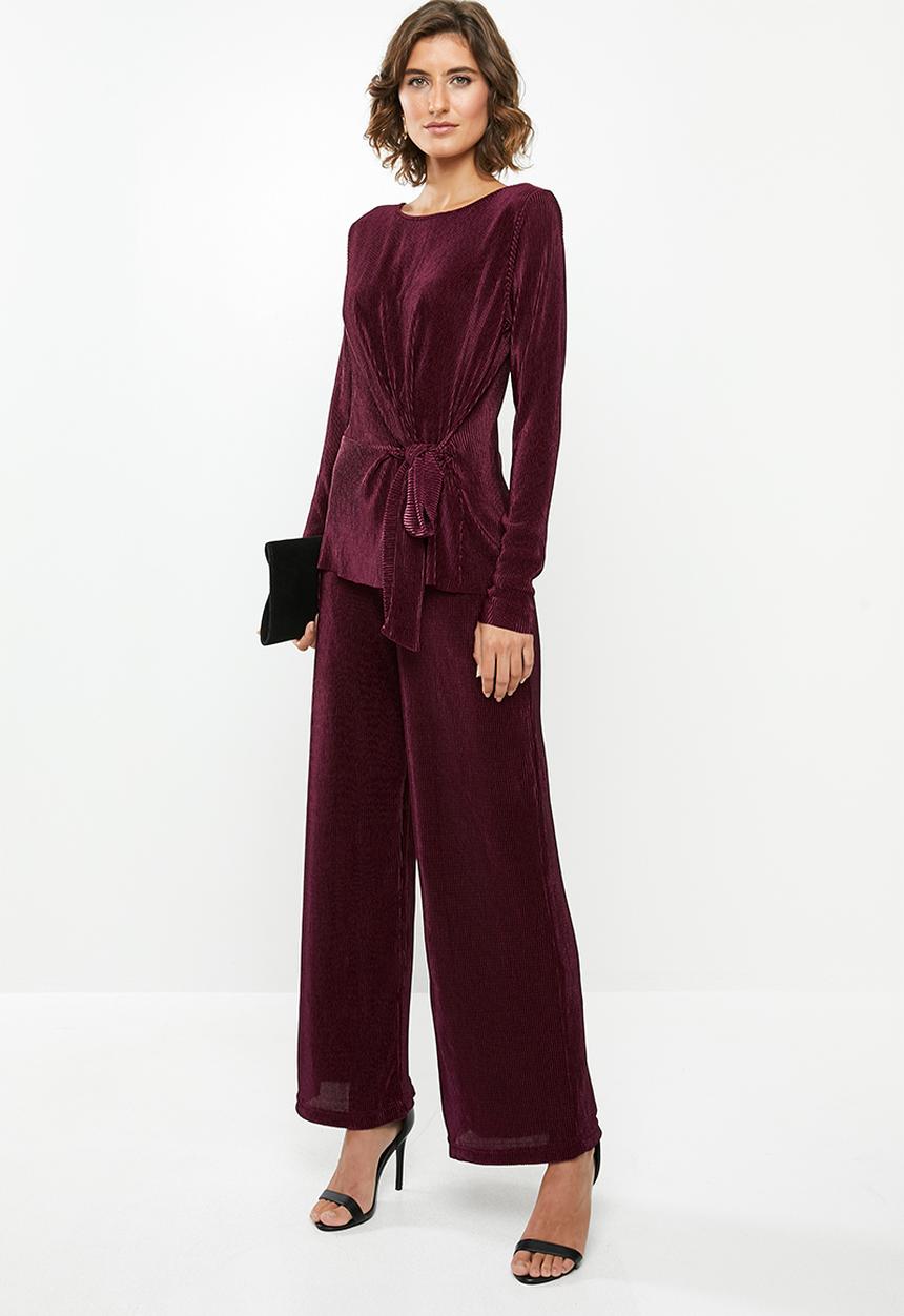 edit - Plisse trousers - burgundy