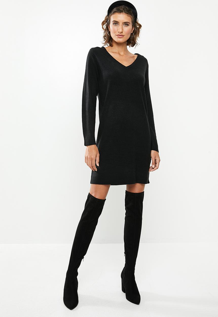 Jacqueline de Yong - Valley treats long sleeve dress - black