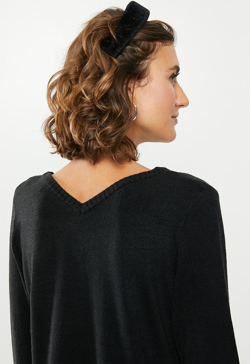 Jacqueline de Yong - Valley treats long sleeve dress - black