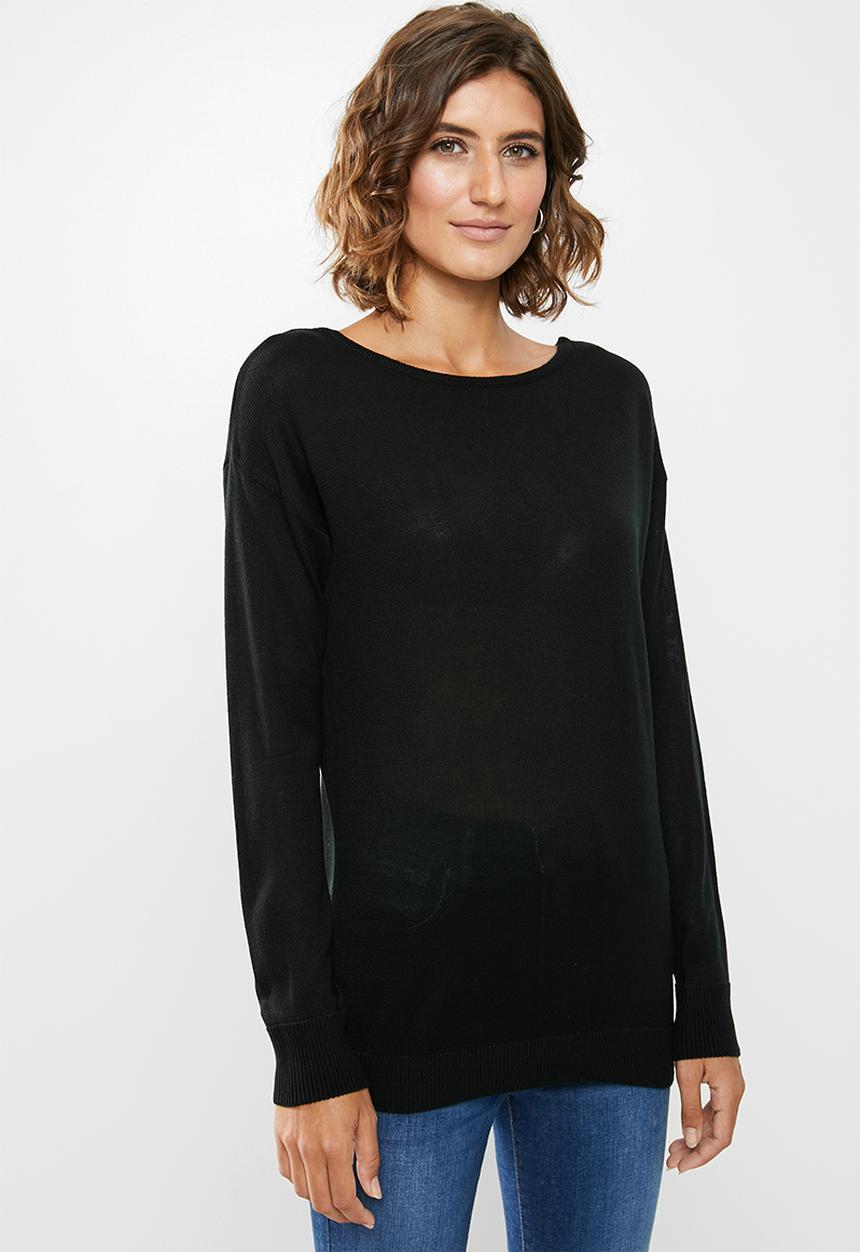 edit - V-back jersey - black