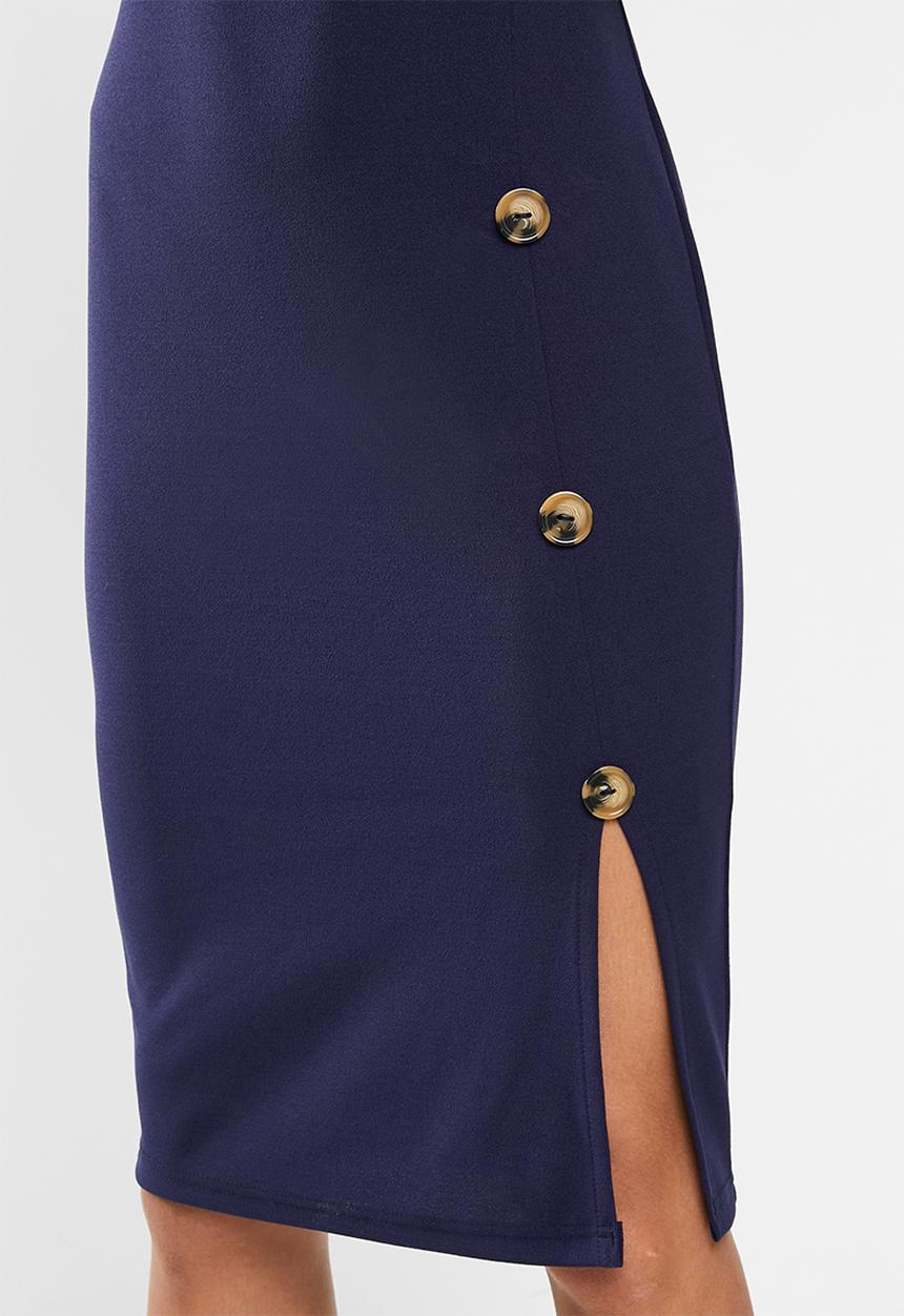 edit - Crepe suit dress - navy