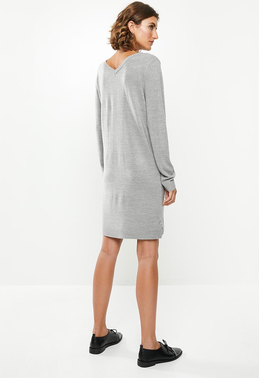 Jacqueline de Yong - Valley treats long sleeve dress - grey