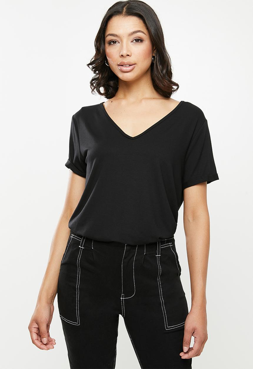Missguided - Boyfriend v-neck short sleeve T-shirt - black