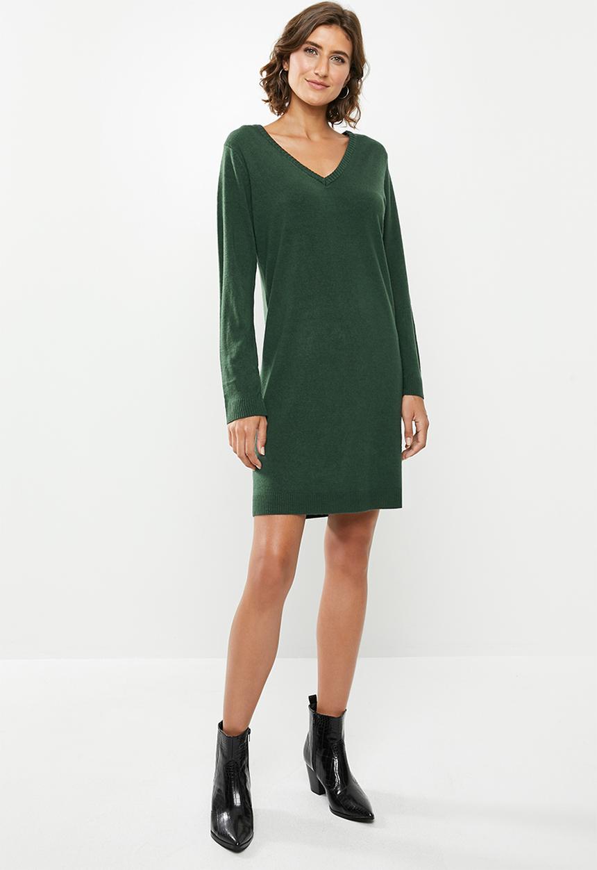 Jacqueline de Yong - Valley treats long sleeve dress - green
