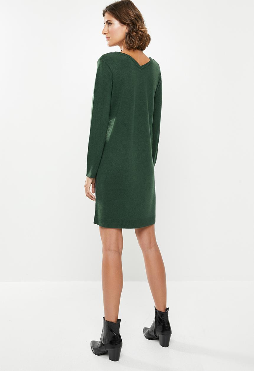 Jacqueline de Yong - Valley treats long sleeve dress - green
