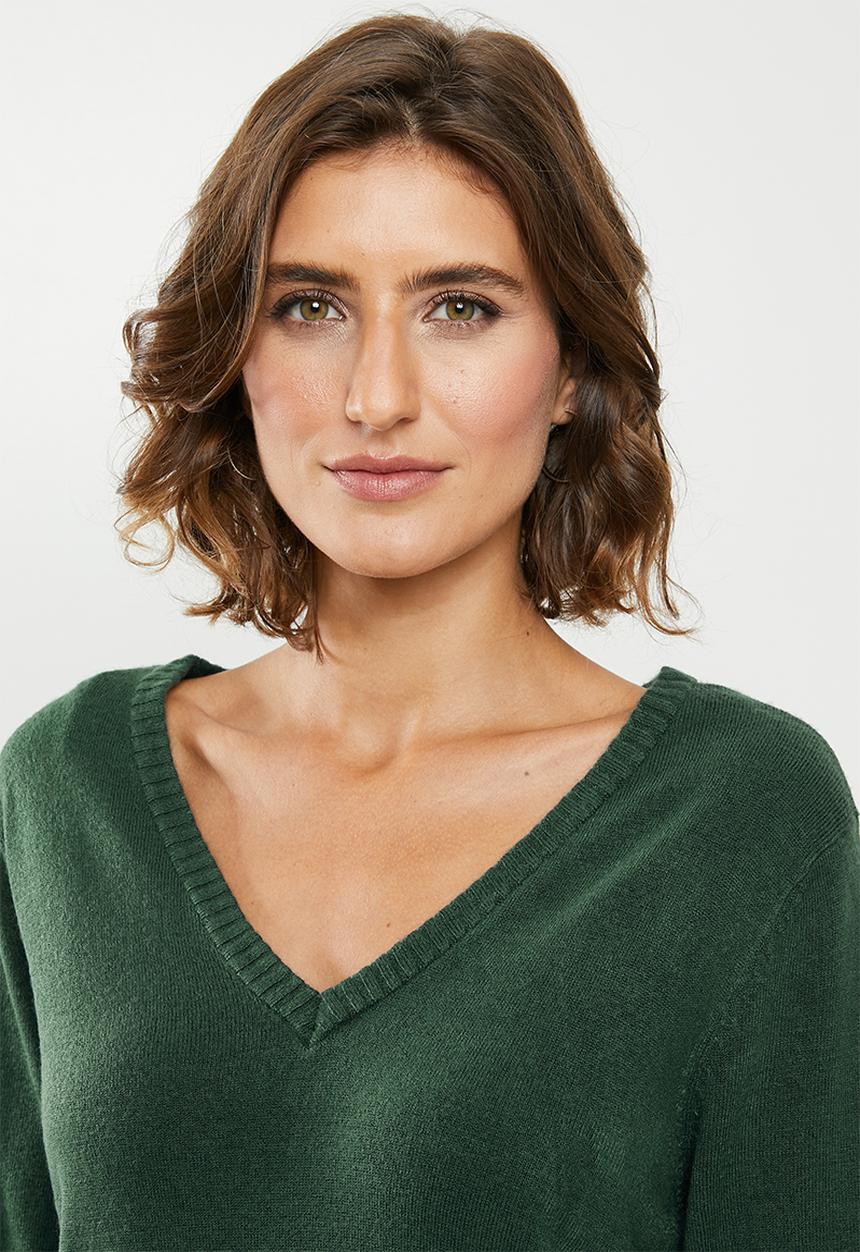 Jacqueline de Yong - Valley treats long sleeve dress - green