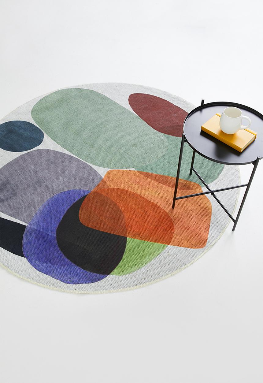 Hertex Haus - E&c crater soil round rug - multi