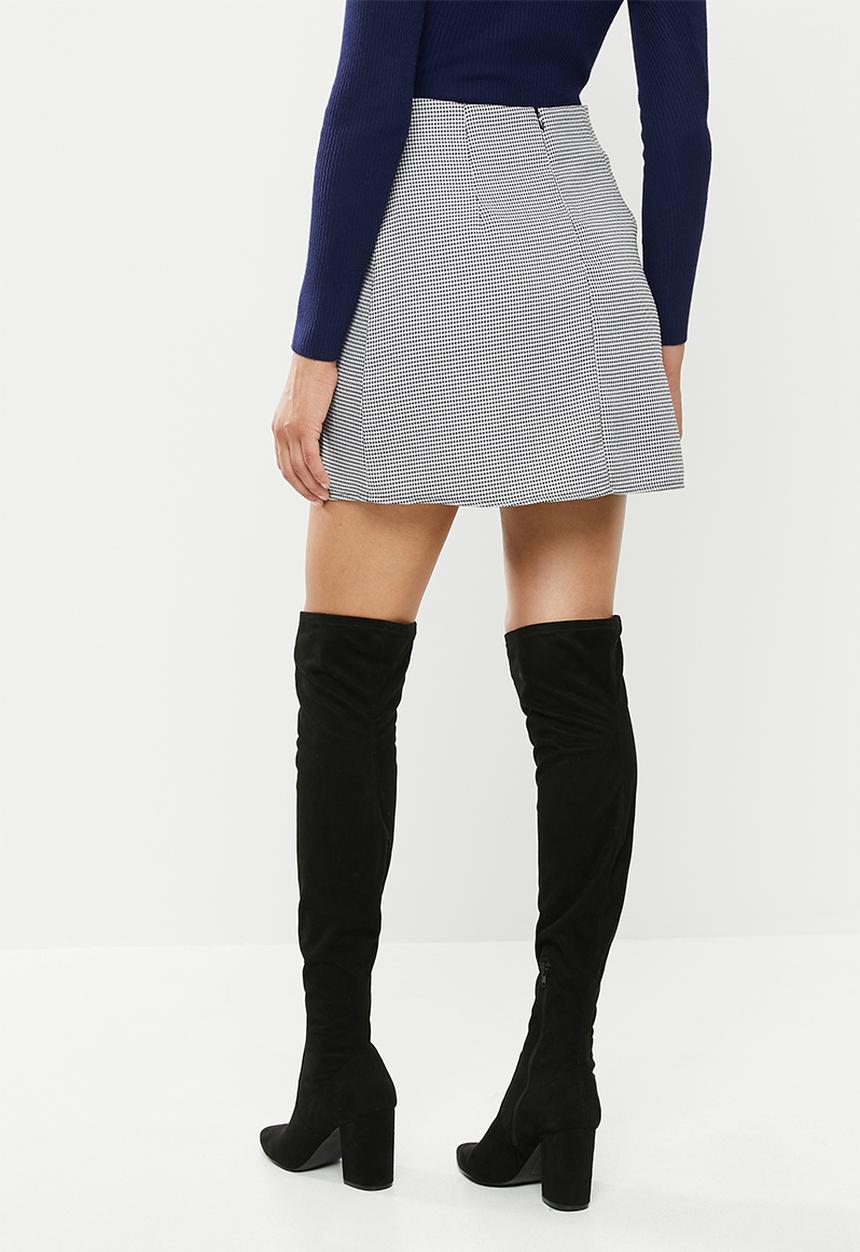 Missguided - Houndstooth check mini skirt - black & white 
