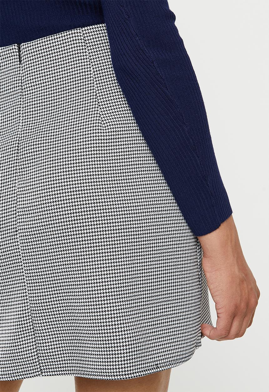 Missguided - Houndstooth check mini skirt - black & white 