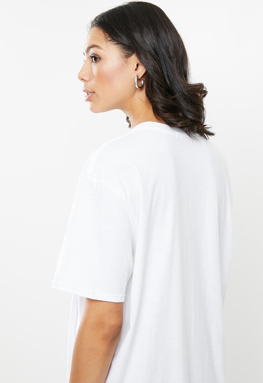 Missguided - Oversized dragon graphic T -shirt - white