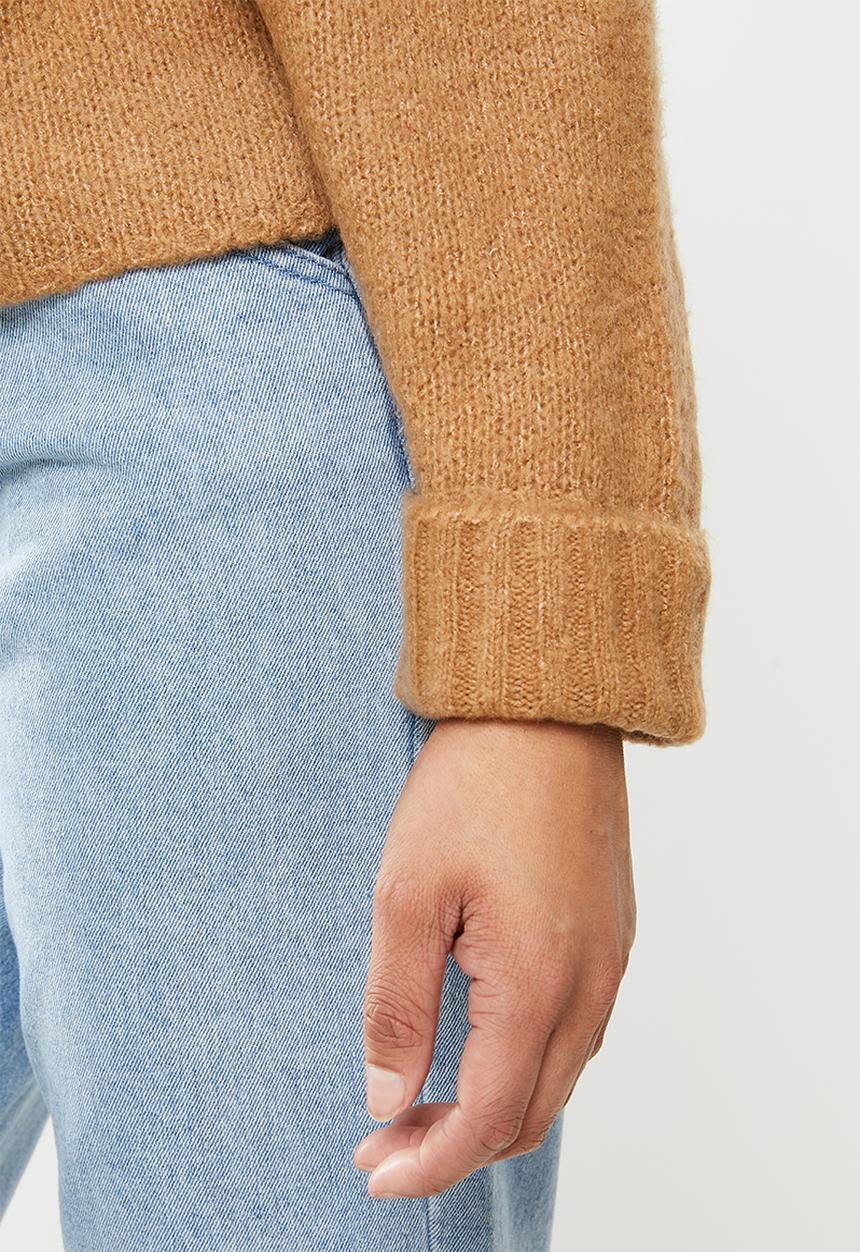 Missguided - Rib roll neck batwing jumper - camel