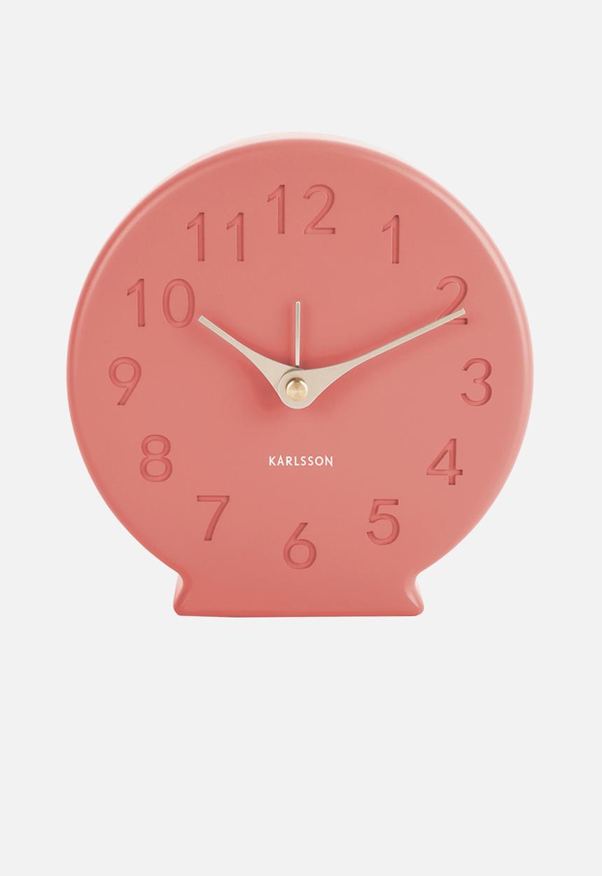 Present Time - Sole numbers alarm clock - coral pink