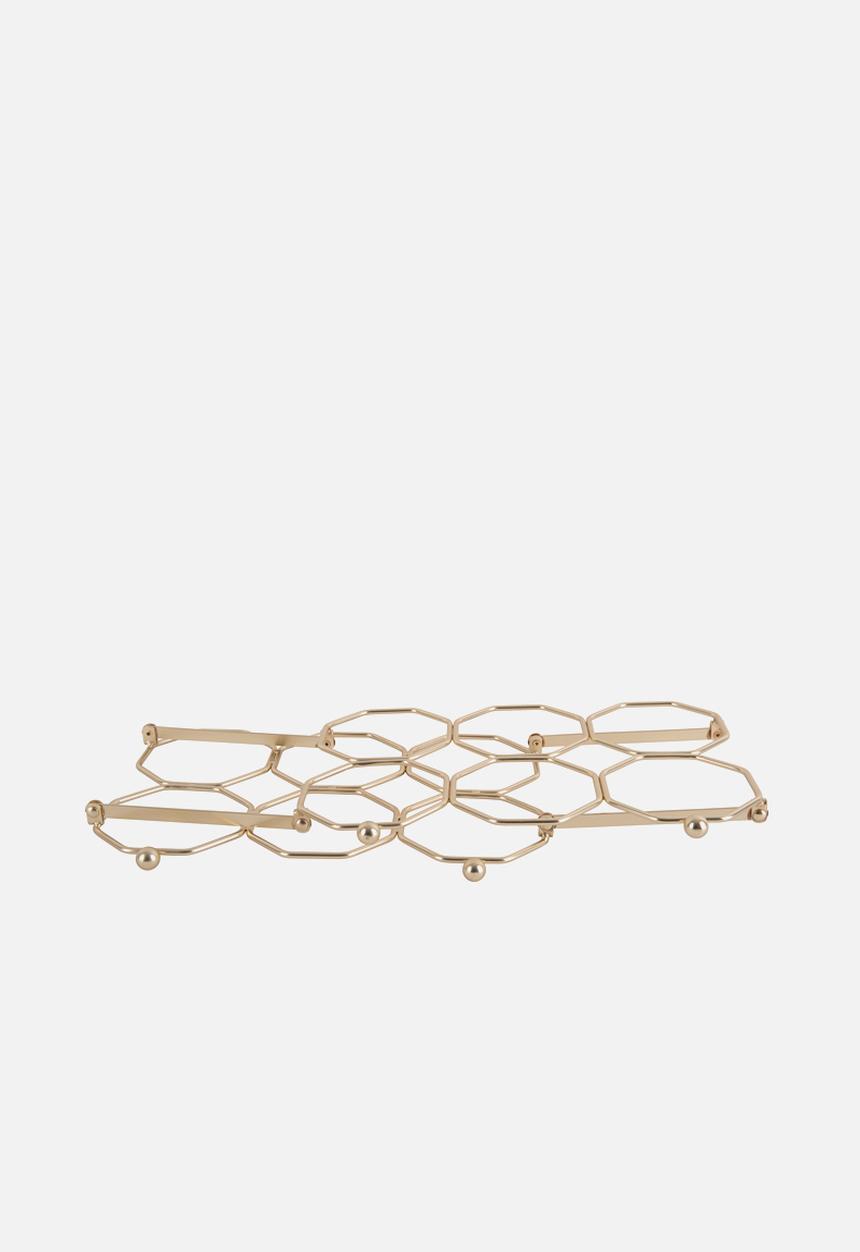 Present Time - Honeycomb wine rack - gold