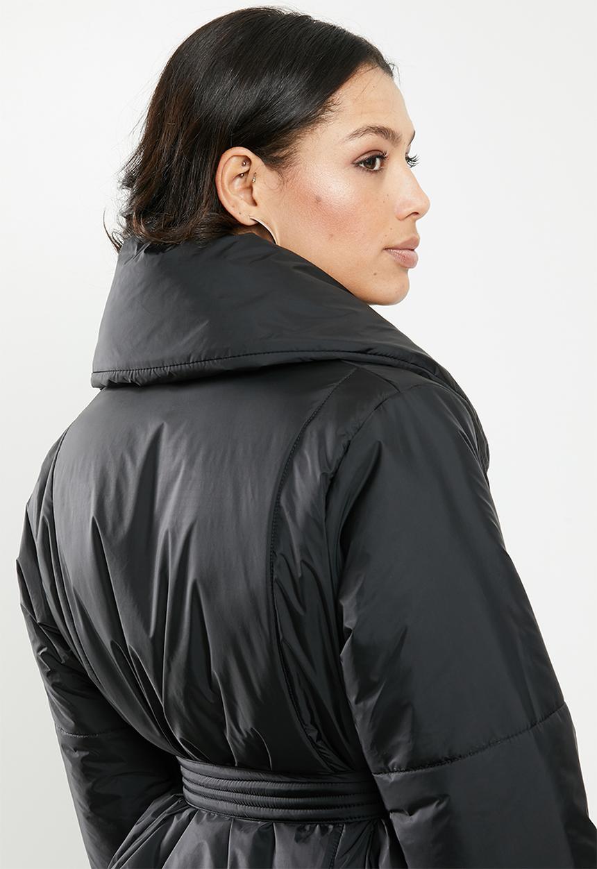 Missguided - Wrap puffer jacket - black