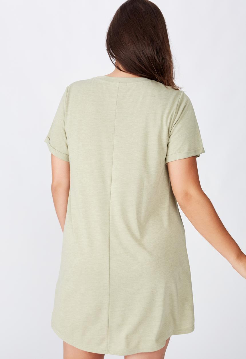 Cotton On - Curve relaxed tee dress - green 