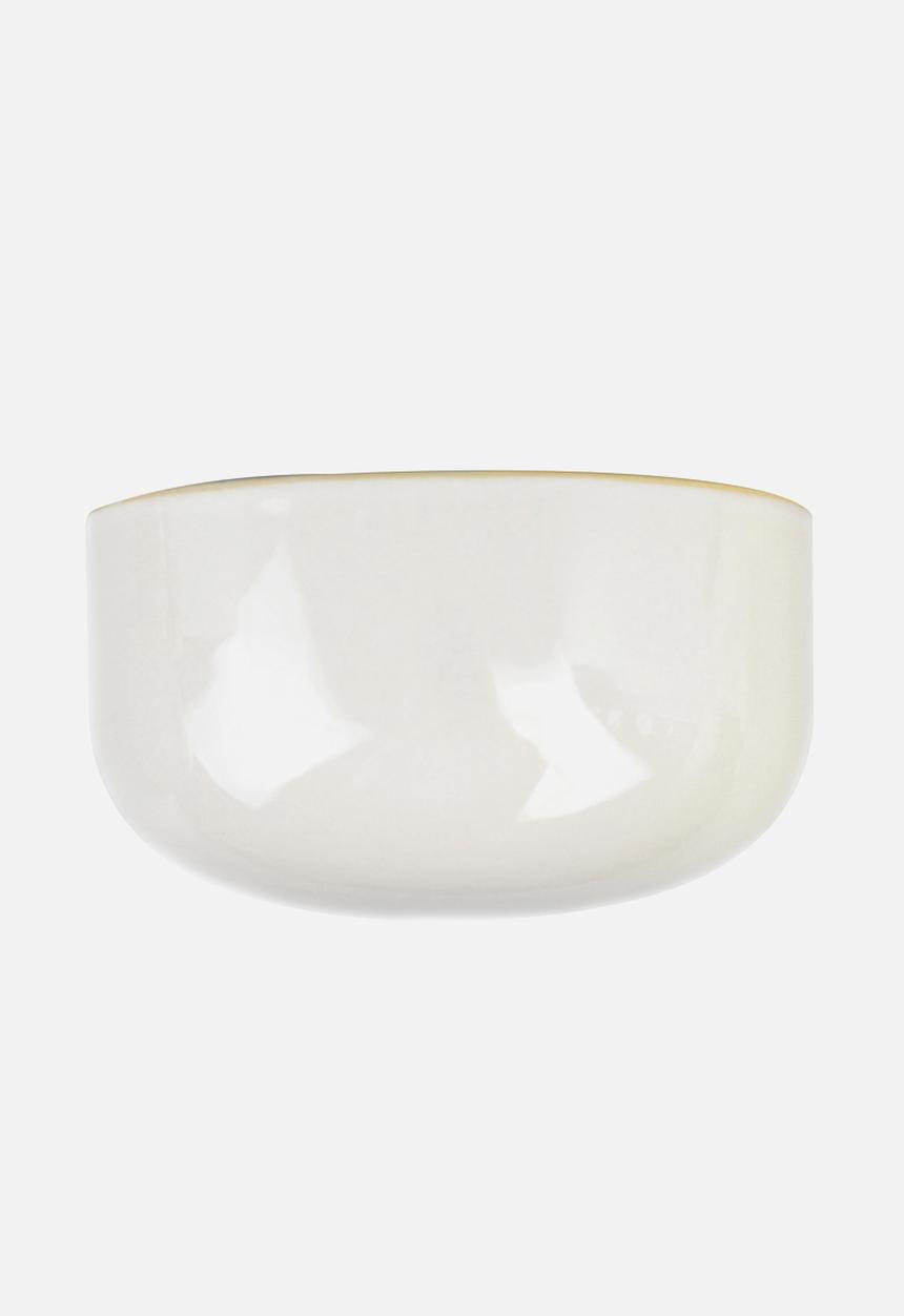 Present Time - Oval wide glazed wall planter - white