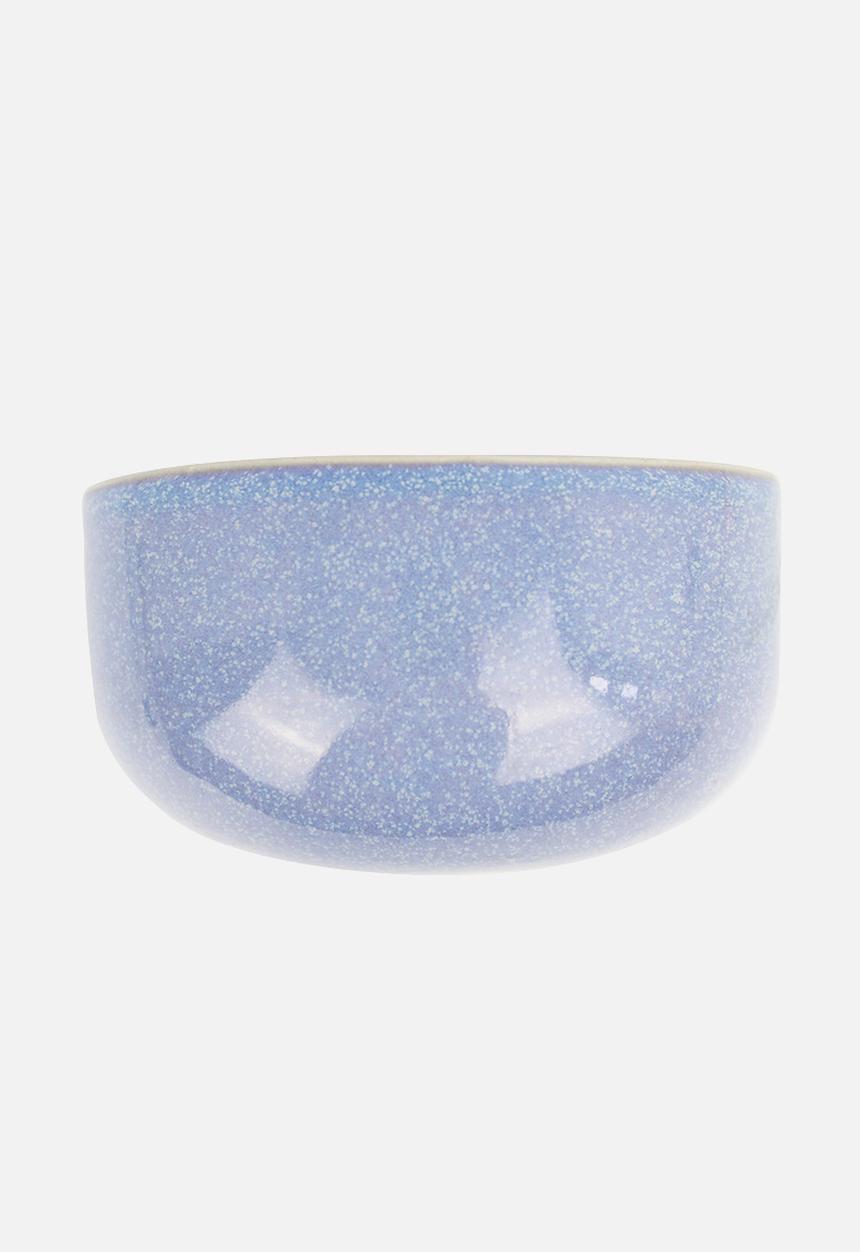 Present Time - Oval wide glazed wall planter - blue