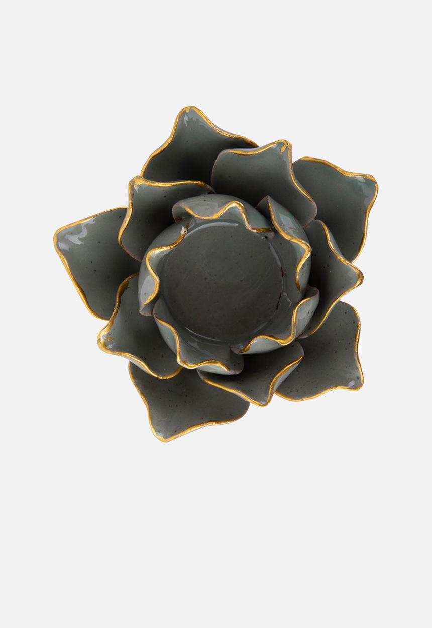 Present Time - Flower tealight holder - green